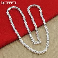 925 Sterling Silver 4mm Box Chain Necklace 18 inch