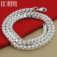 925 Sterling Silver 4mm Box Chain Necklace 18 inch