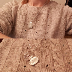 925 Silver Round Photo Frame Pendant Necklace Snake Chain Wedding Jewelry