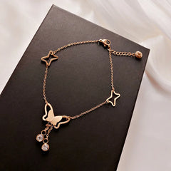 Delicate Butterfly Pendant Women Anklets Jewelry