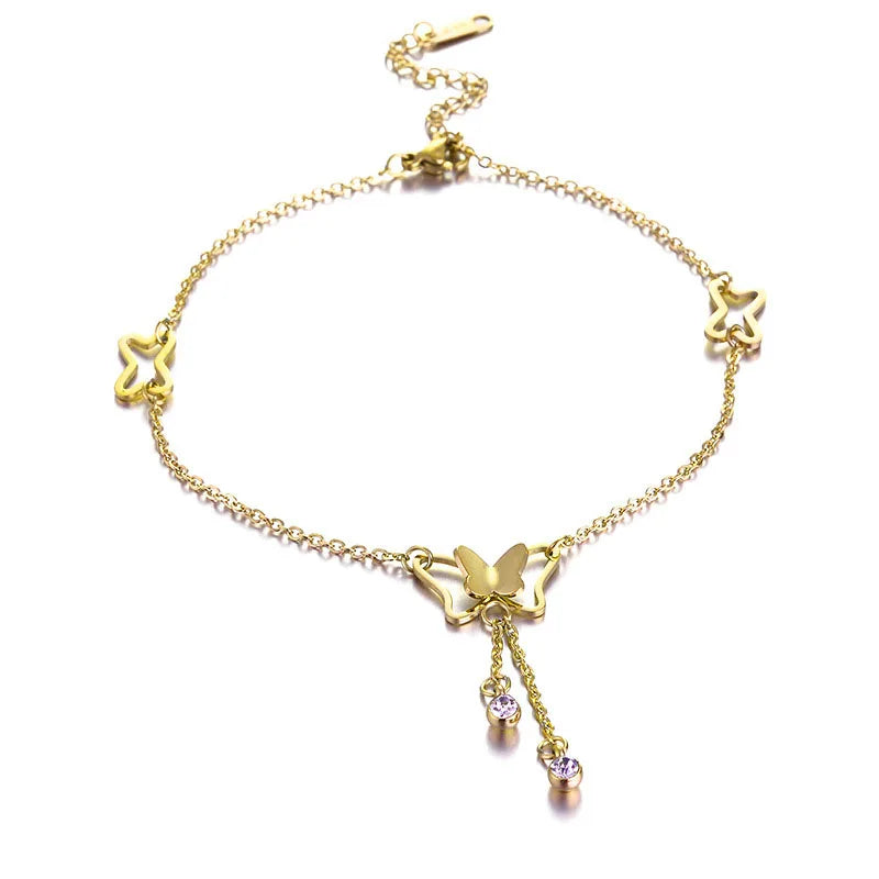 Delicate Butterfly Pendant Women Anklets Jewelry
