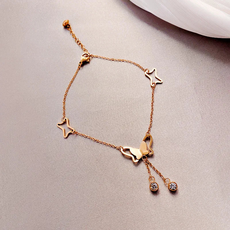Delicate Butterfly Pendant Women Anklets Jewelry