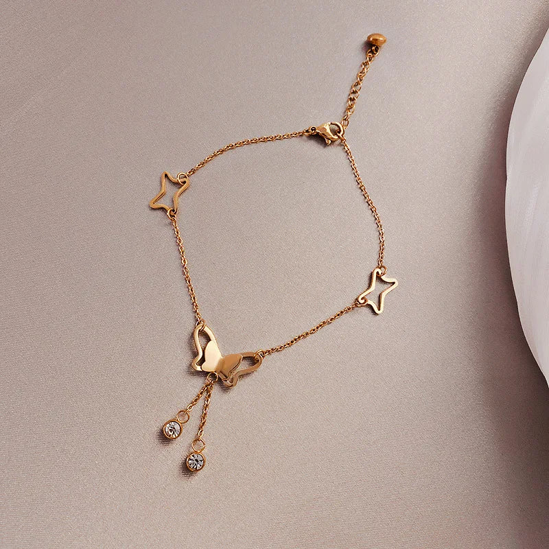 Delicate Butterfly Pendant Women Anklets Jewelry