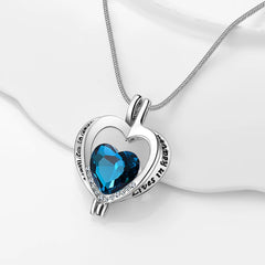 Heart Crystal Urn Pendant Necklace- A piece of my heart Lives in heaven