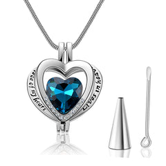 Heart Crystal Urn Pendant Necklace- A piece of my heart Lives in heaven