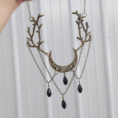 Enchanted Forest Drop Choker Necklace Witch Fantasy Twig Jewelry