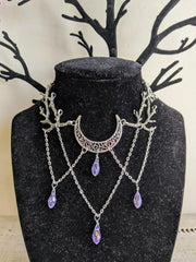 Enchanted Forest Drop Choker Necklace Witch Fantasy Twig Jewelry