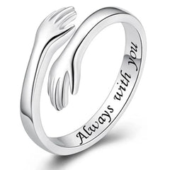 Adjustable Open Hug Ring I Love You Forever Hand Ring