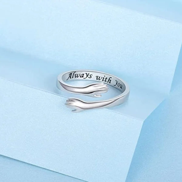 Adjustable Open Hug Ring I Love You Forever Hand Ring
