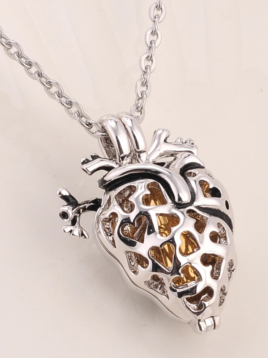 Anatomical Heart Necklace Cremation Organ Pendant Urn
