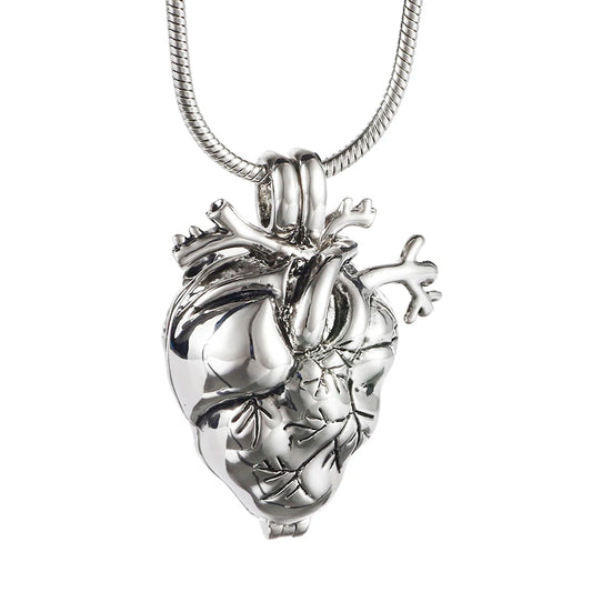 Anatomical Heart Necklace Cremation Organ Pendant Urn