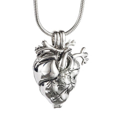 Anatomical Heart Necklace Cremation Organ Pendant Urn
