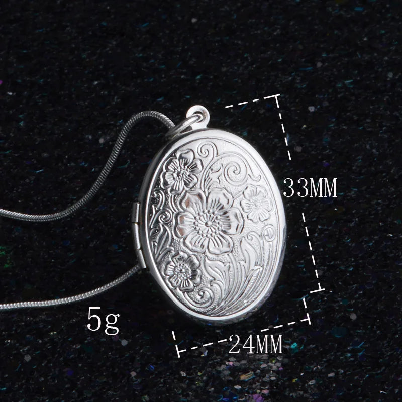 925 Silver Egg-Shaped Pendant Necklace Men & Women Charm Jewelry