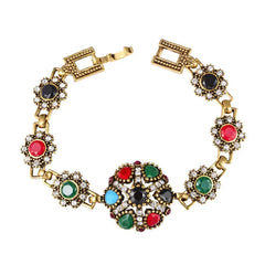 Vintage Tibet Alloy Colorful Resin Bracelet for Women