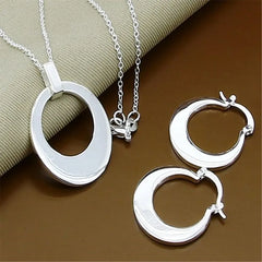 925 Silver Snake Chain Bracelet and Necklace Set for Women Men