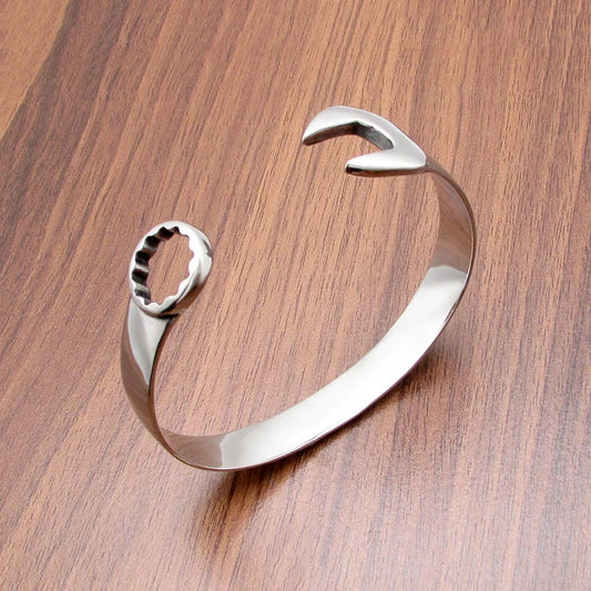 Punk Stainless Steel Mechanical Wrench Bangle for Men