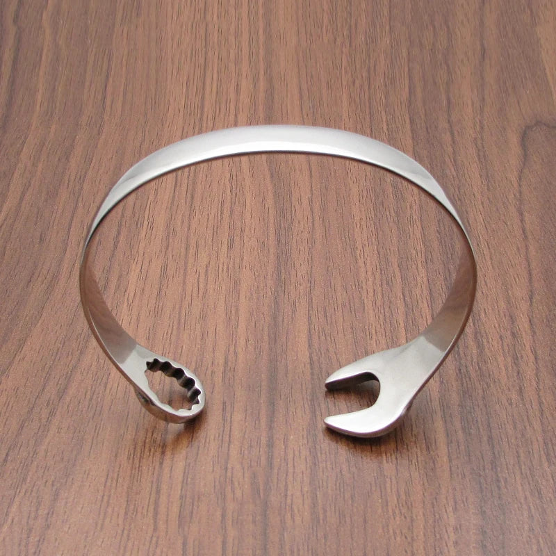 Punk Stainless Steel Mechanical Wrench Bangle for Men