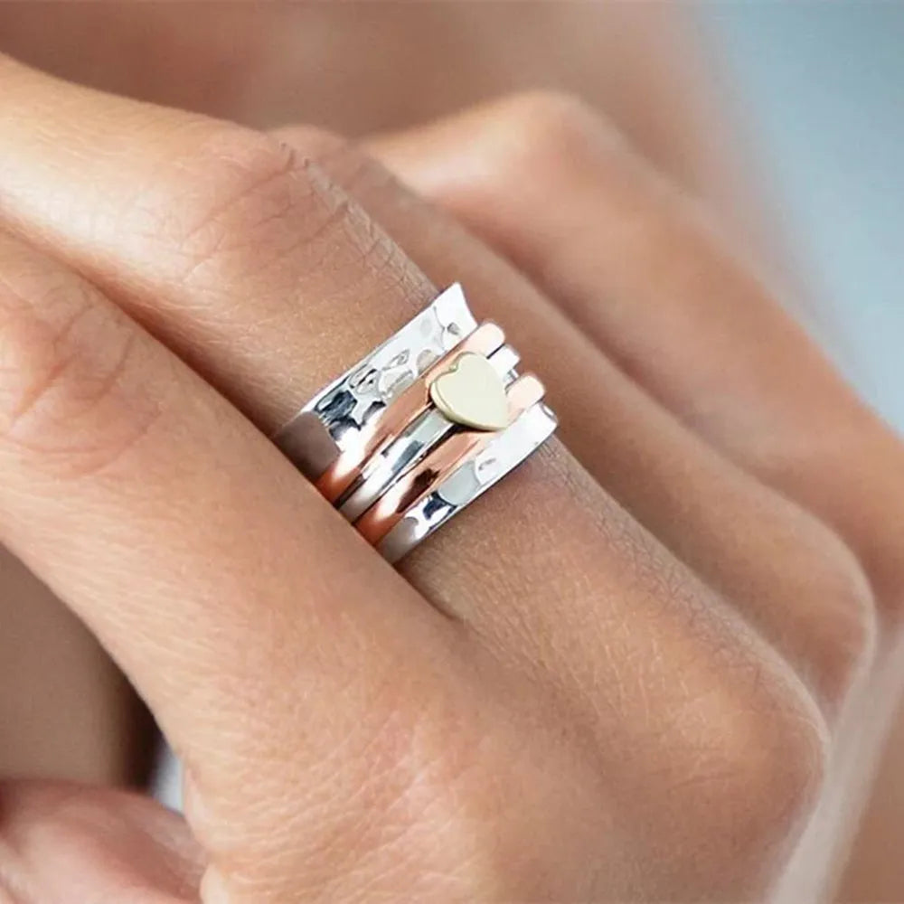 Vintage Anxiety Relief Spinner Ring for Women