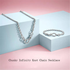 Silver Chunky Infinity Knot Chain Necklace for Charms Jewelry Making