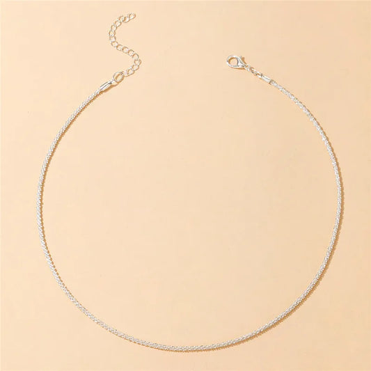 Silver Chains Choker Necklace for Women Party Jewelry