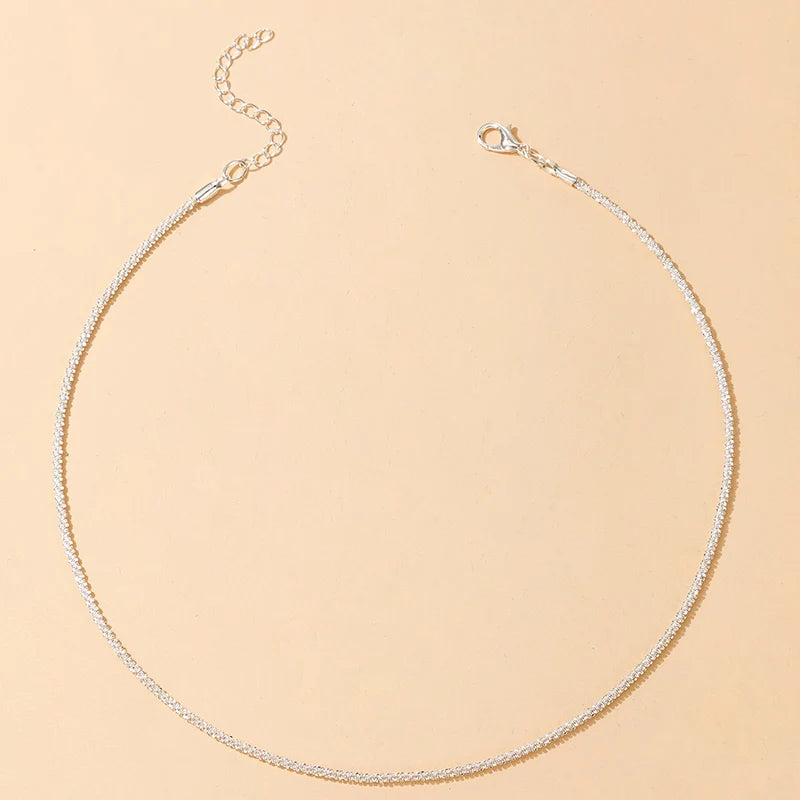 Silver Chains Choker Necklace for Women Party Jewelry