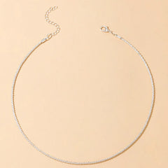 Silver Chains Choker Necklace for Women Party Jewelry