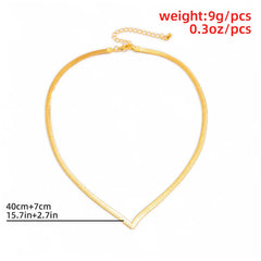 Copper Snake Chain Choker Necklace Punk Short Collar Clavicle Jewelry