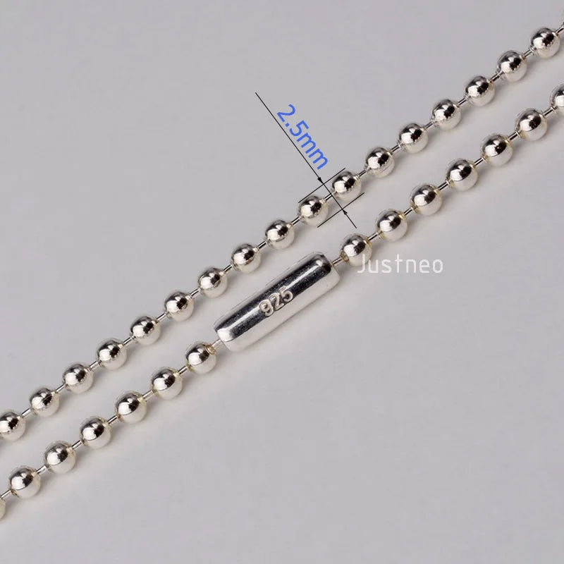 Solid 925 Sterling Silver Ball Chain Necklace 16-36inch