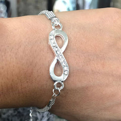 Silver Knot Chain Bracelet Bow-knot Clasp Love for Women