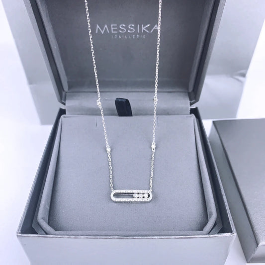 Messica925 Silver Necklace with Moving Beads