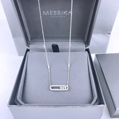 Messica925 Silver Necklace with Moving Beads
