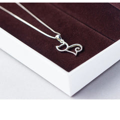 925 Silver Cat Pendant Necklace Cute Cat Women's Jewelry Gift