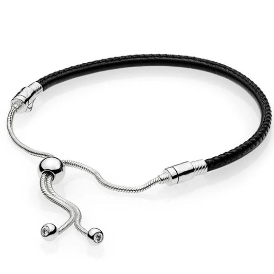 Adjustable Snake Chain 925 Silver Bracelet for Charm Jewelry