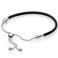 Adjustable Snake Chain 925 Silver Bracelet for Charm Jewelry