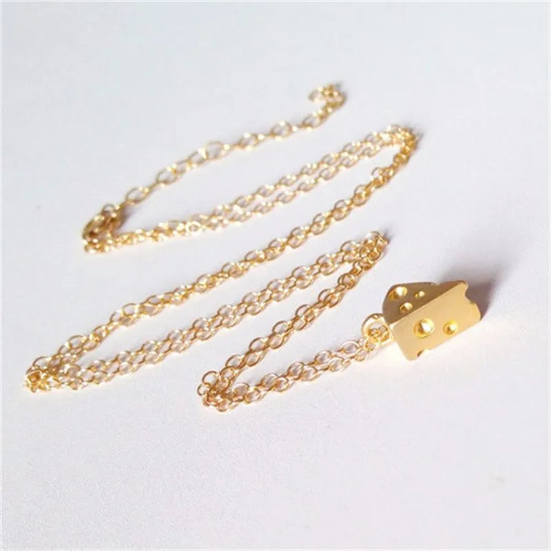 Personality Cheese Pendant Chain Necklace Jewelry