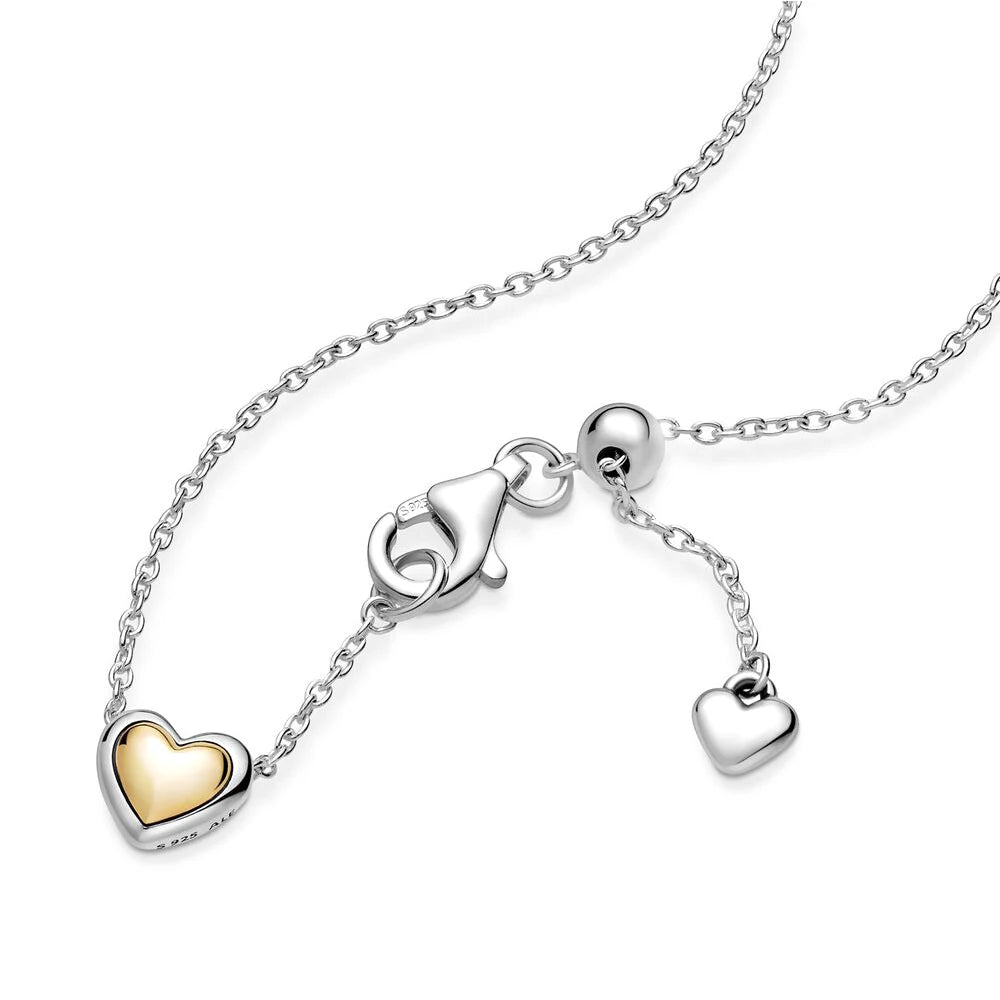 Golden Heart Set 925 Sterling Silver 14k Birthday Gift Jewelry