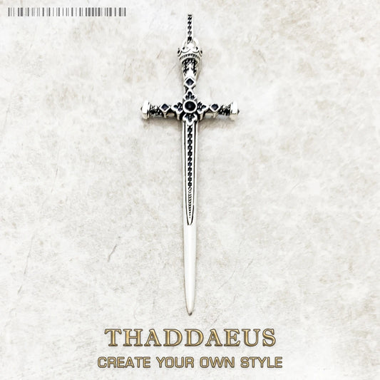 Vintage 925 Sterling Silver Pendant Royal Sword