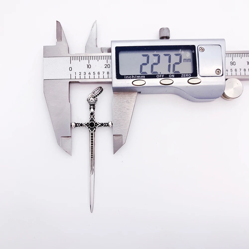 Vintage 925 Sterling Silver Pendant Royal Sword