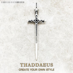 Vintage 925 Sterling Silver Pendant Royal Sword