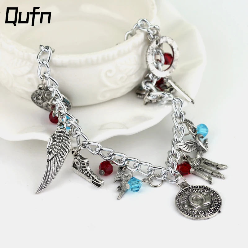 Percy Jackson Crystal Beads Pendent Charm Bracelet Vintage Movie Jewelry