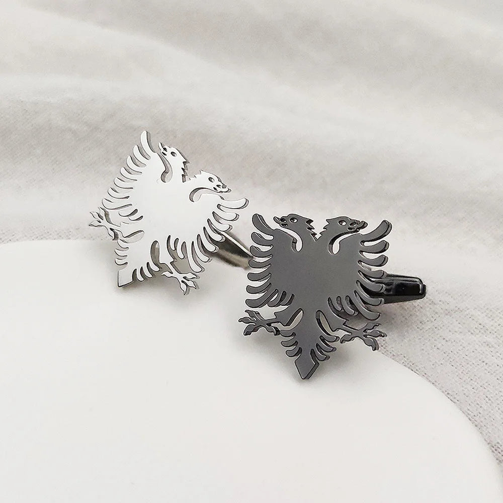 Albanian Flag Eagle Cufflinks - Personalised Men's Suit Accessories