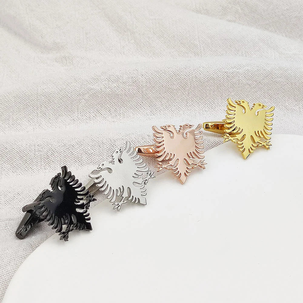 Albanian Flag Eagle Cufflinks - Personalised Men's Suit Accessories