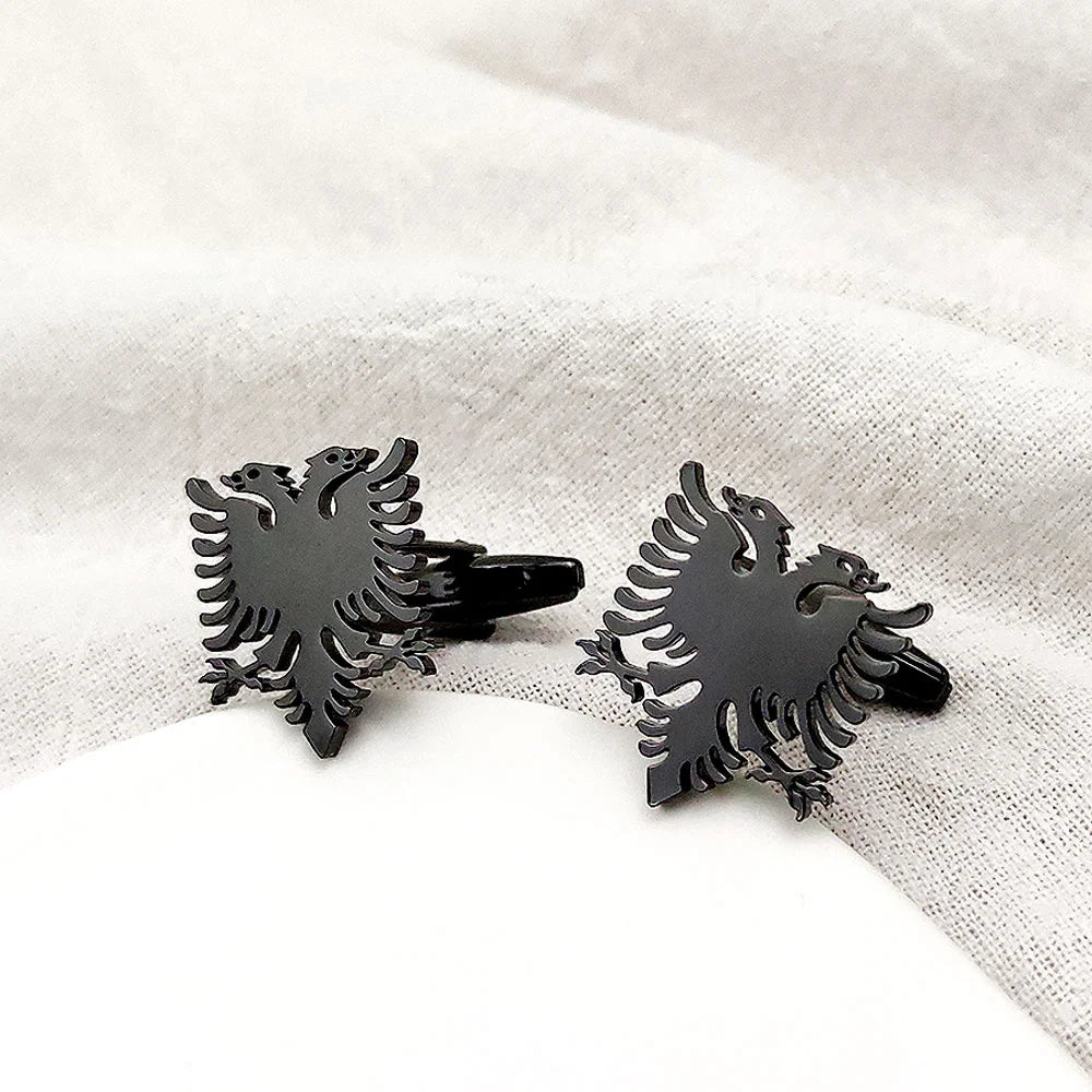 Albanian Flag Eagle Cufflinks - Personalised Men's Suit Accessories