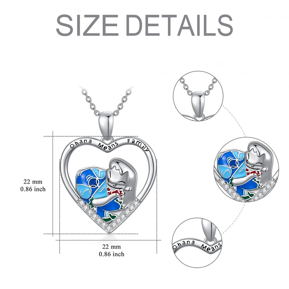 Ohana Means Family Stitch Pendant Necklace