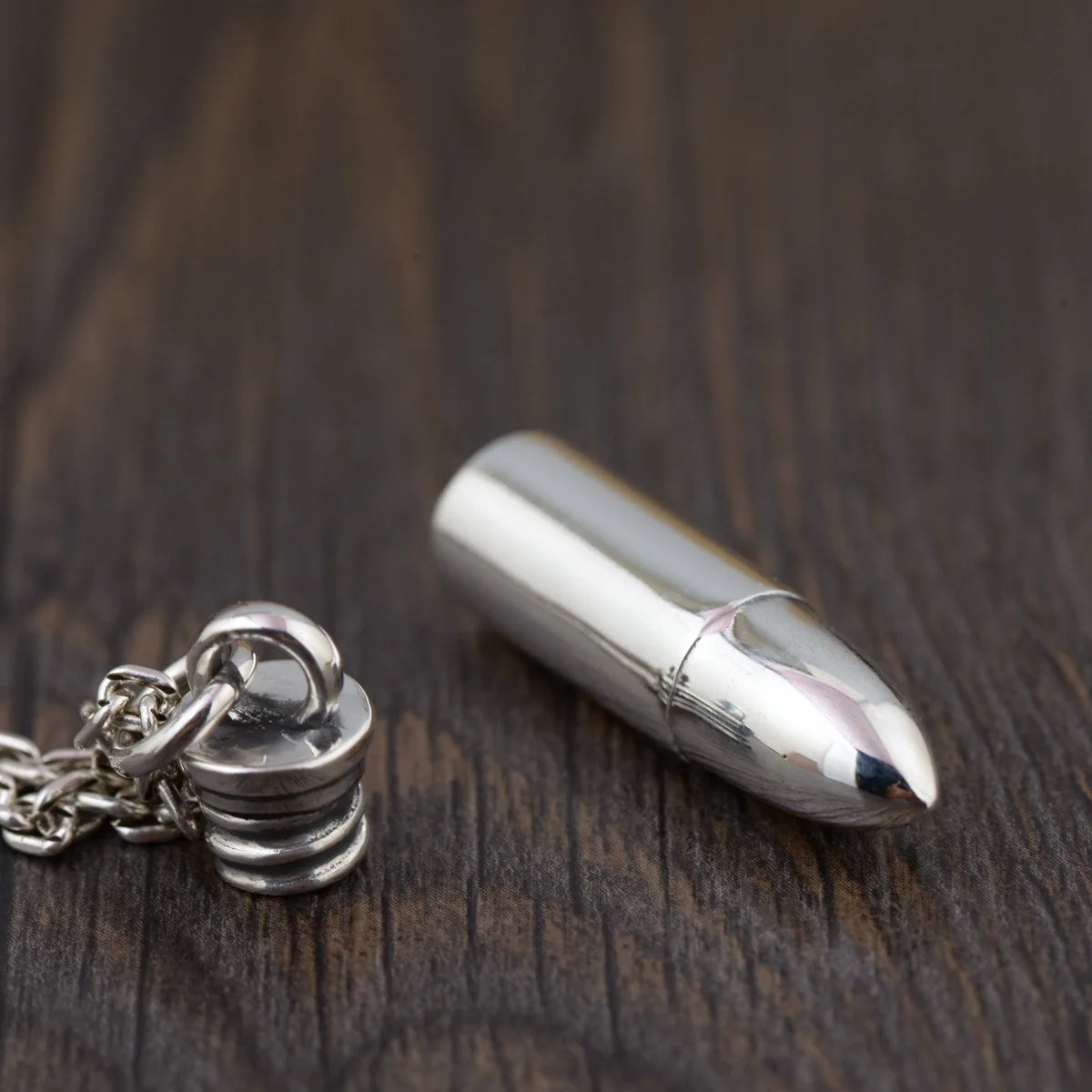 Sterling Silver Bullet Style Pendant Silver & Gawu Box Key Chain