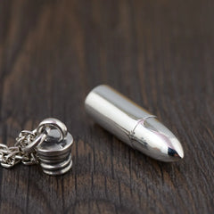 Sterling Silver Bullet Style Pendant Silver & Gawu Box Key Chain