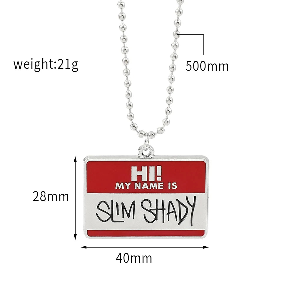 Slim Shady Hippie Choker Necklace Pendant Men Square Necklaces