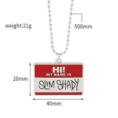Slim Shady Hippie Choker Necklace Pendant Men Square Necklaces