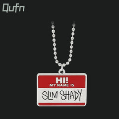 Slim Shady Hippie Choker Necklace Pendant Men Square Necklaces
