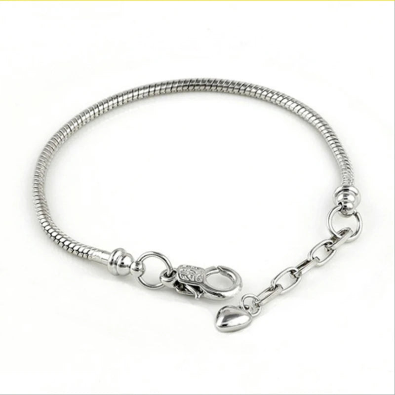 Sterling Silver Snake Chain Bracelet 3mm for Women Men
